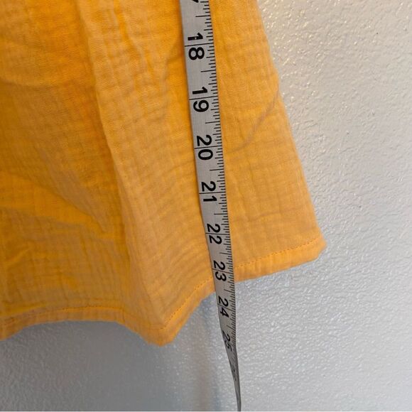 Joyspun pastel yellow Sleeve off Shoulder blouse 100% cotton muslin gauze 12-14 - Picture 5 of 7